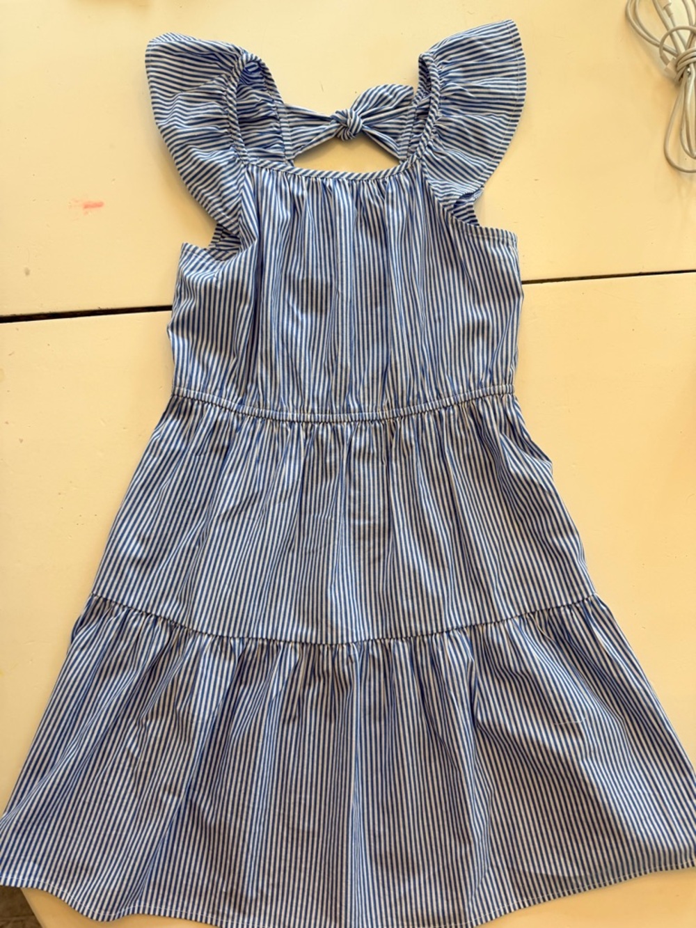 J. Crew Factory Blue and White Striped Kids Sundress